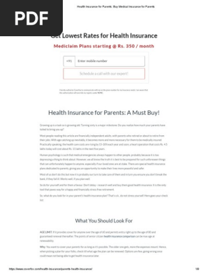 how to get medical insurance for parents