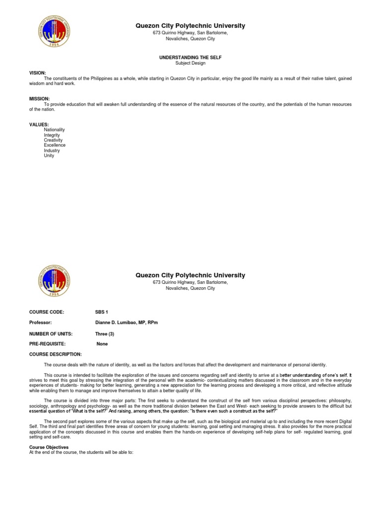 Understanding the Self Course | PDF | Self | Identity (Social Science)