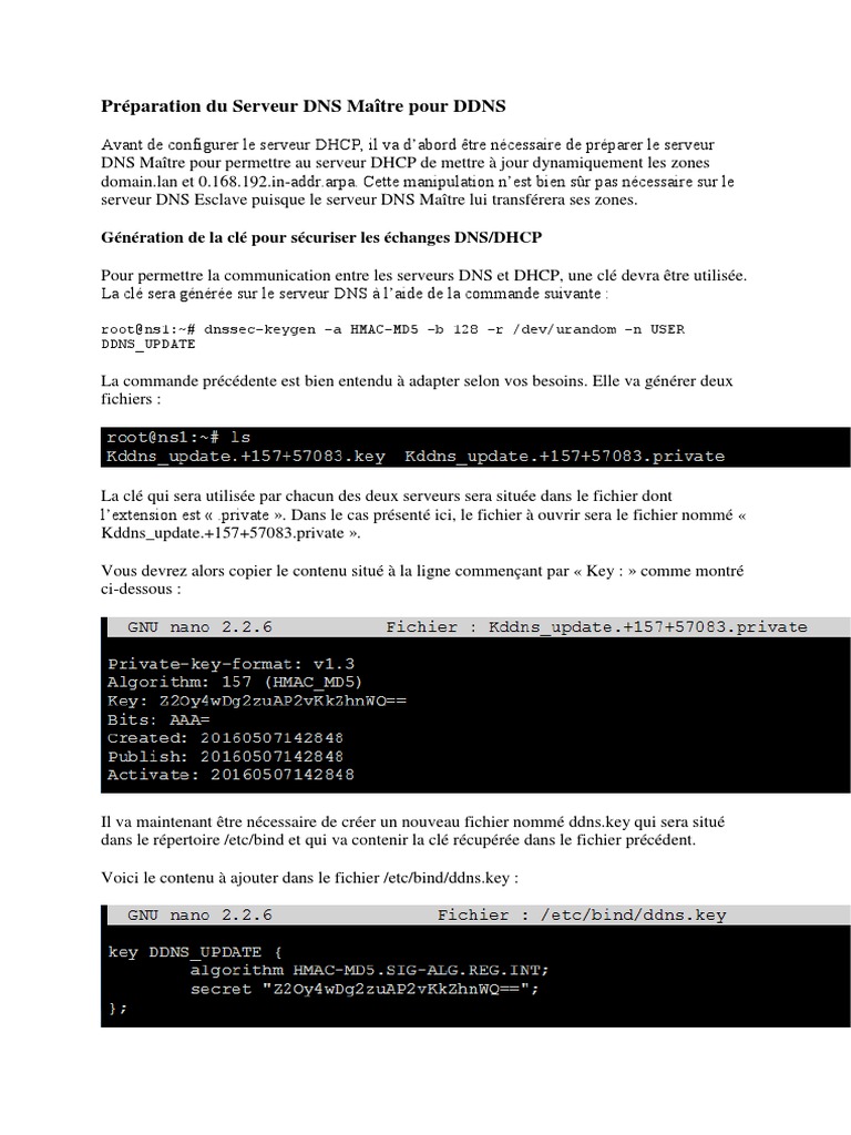 Configuration DDNS sur Serveur DNS | PDF | Système de noms de domaines ...
