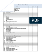 System Study Data Sheet