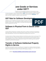Is Software Goods or Services Under GST