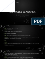 Keywords in Codesys