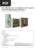 How differently have the English & Irish regarded events in Ireland since the 12th century?