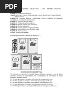 SIMULADO de NOVEMBRO Gramática - 1 Ano - Primeira Chamada