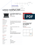 Lenovo ThinkPad L420 Specs