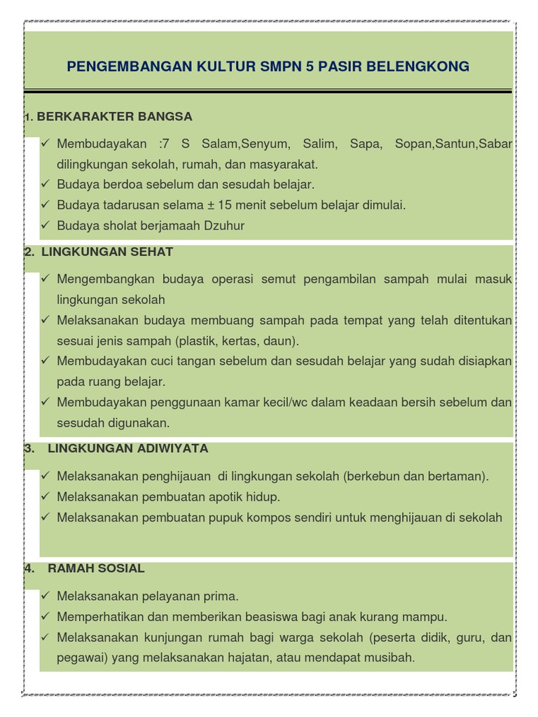 Program Kerja 7 K | PDF