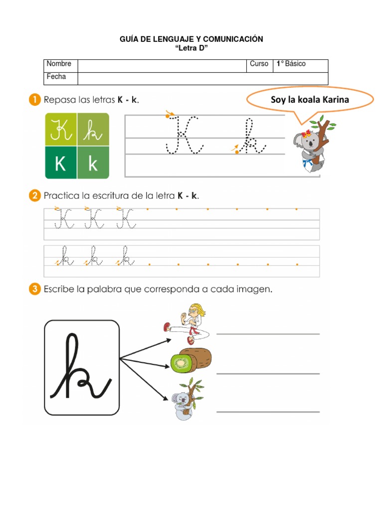 Guia Letra K | PDF