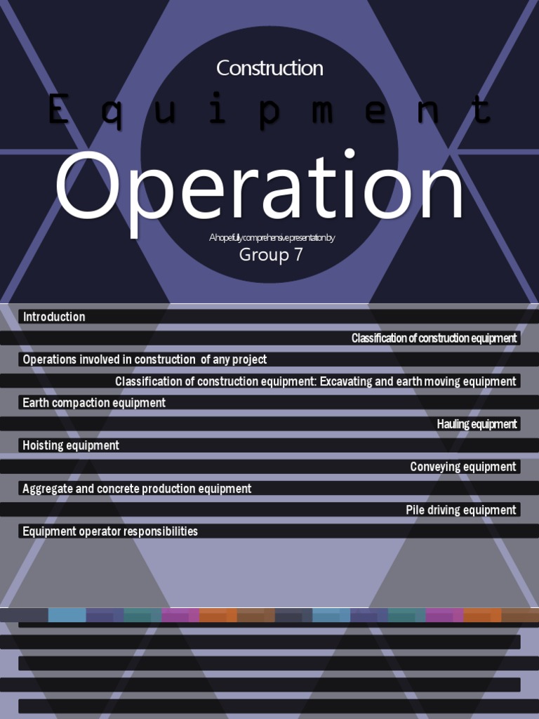 Construction Equipment Operation PDF Heavy Equipment Excavation