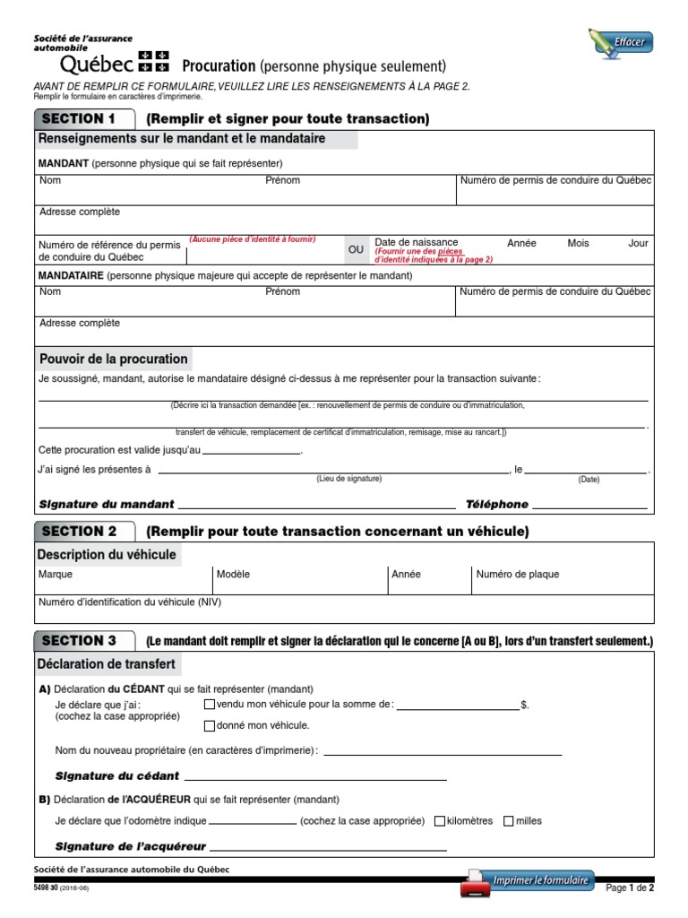Modèle De Procuration Pour Vente Immobilière Pdf Formulaire Procuration PDF | PDF | Contrat de mandat | Document d'identité