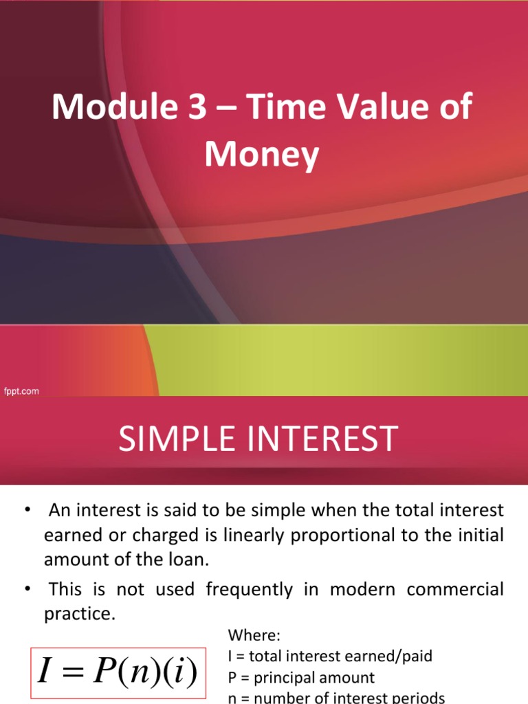 Module 3 - Time Value of Money | PDF | Compound Interest | Interest
