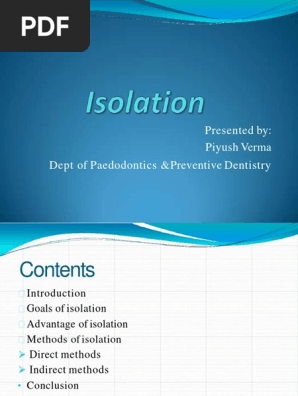 Isolation in Dentistry