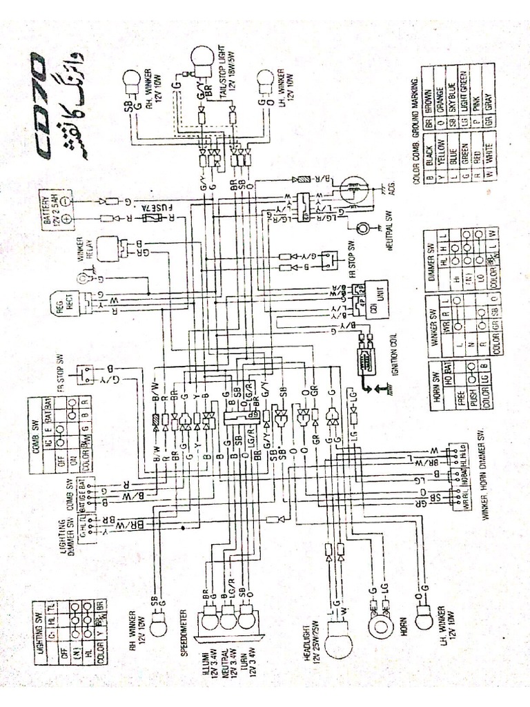 Honda CD 70 Wiring Diagram | PDF
