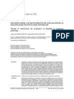 Revisiòn sobre los instrumentos de evaluacion de la discapacidad en Patologìa vestivular