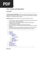 CH E 330-Mass Transfer