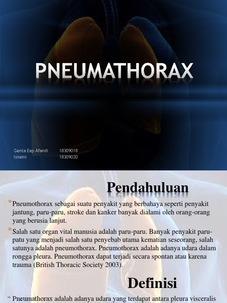 MENGURANGI RISIKO KOMPLIKASI PADA PASIEN PNEUMOTHORAX DENGAN PEMASANGAN