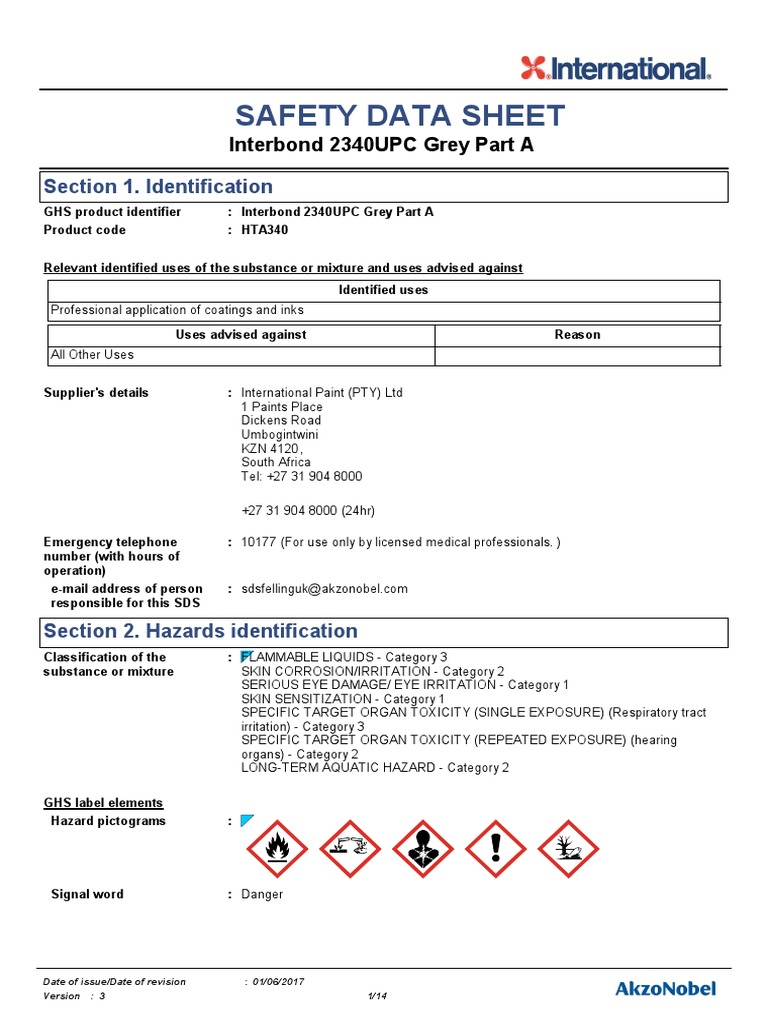 msds-PDF-2340 Upc Hta340 0029eu Za en 20170601 1 | PDF