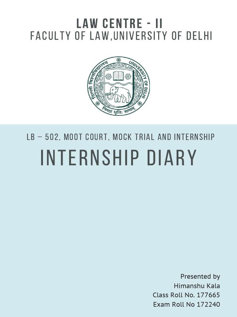 Law Internship Diary PDF Magistrate Complaint