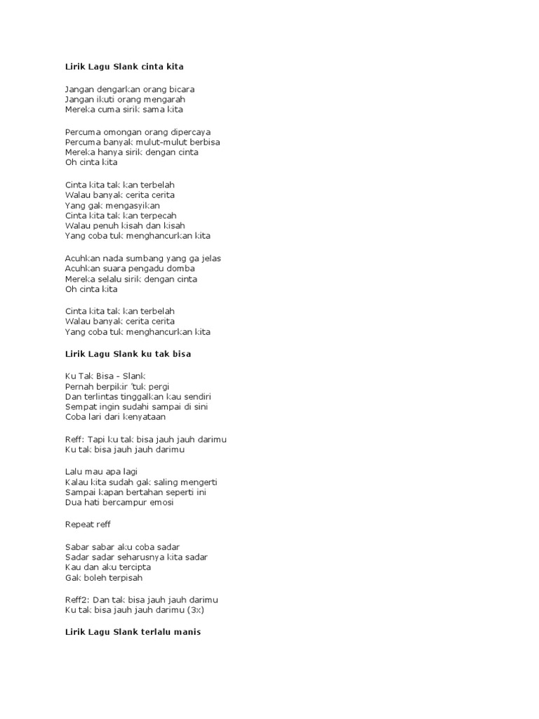 Lirik Lagu Slank PDF