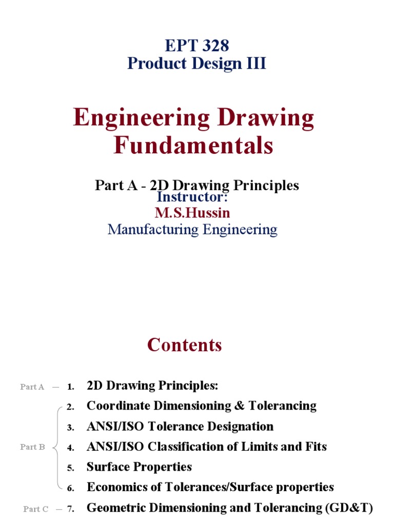 Engineering Drawing Symbols and Principles | PDF | Engineering ...