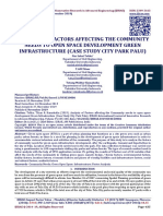 Analysis of Factors Affecting The Community Needs To Open Space Development Green Infrastructure (Case Study City Park Palu)