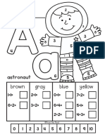 BONUS Math Addition Astronaut Coloring Page