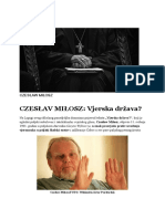 Czeslav Milosz - Vjerska Država