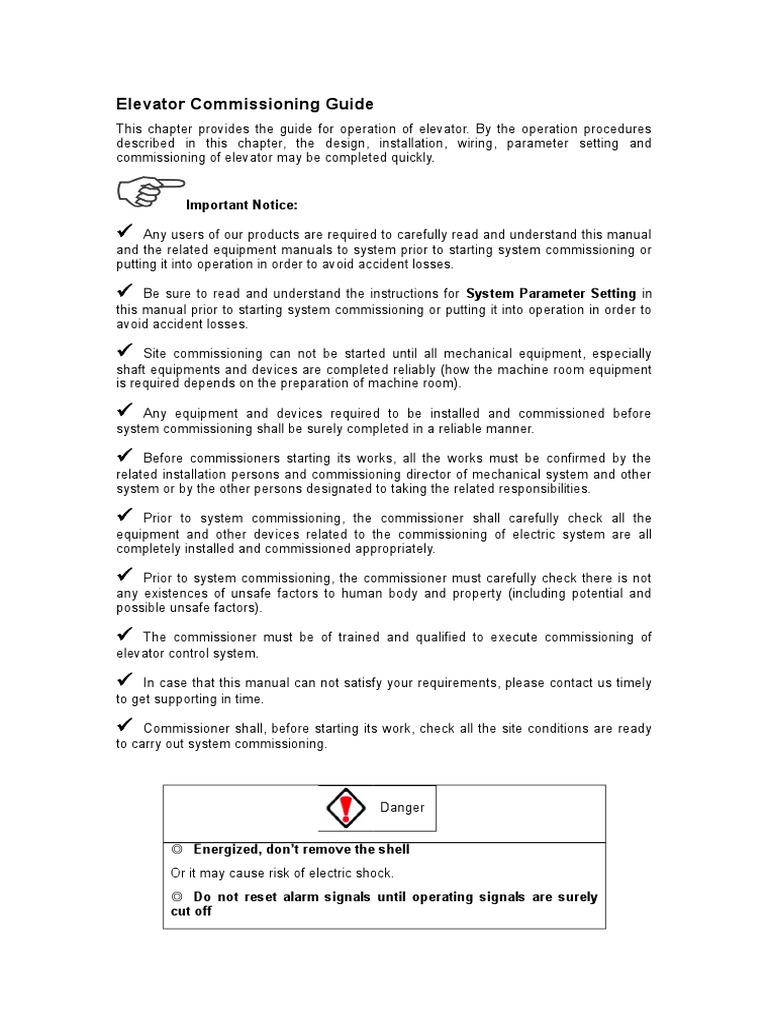 Elevator Commissioning Guide Quickly Complete Installation Testing