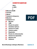 Lista de Elementos Hardware David Martinez Septimo A