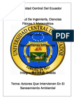 Actores Que Intervienen en El Saneamiento Ambiental