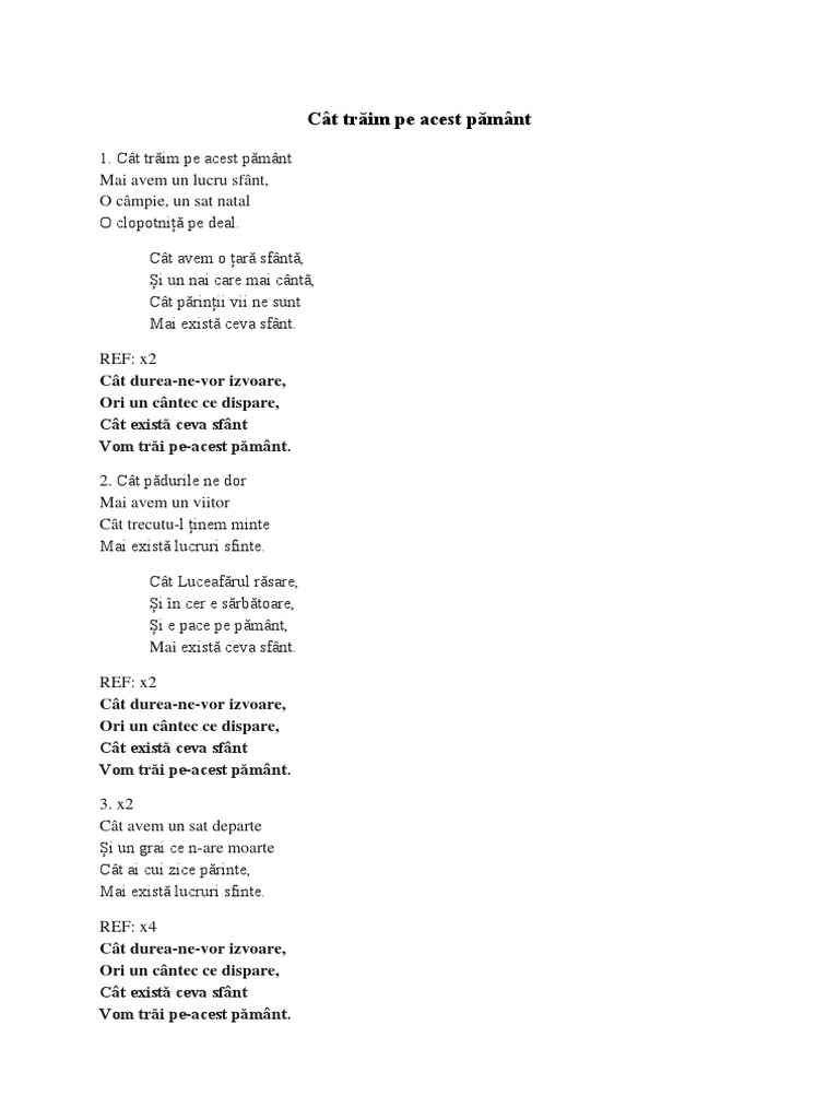 Cat TrÄim Pe Acest PÄmant