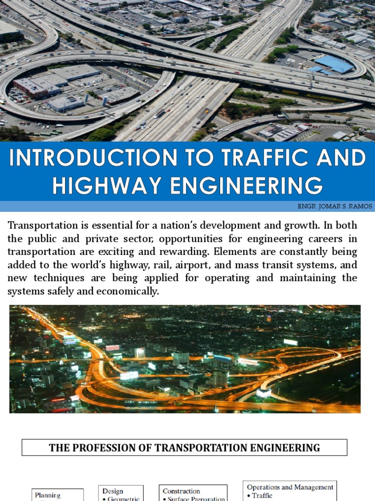 Introduction To Traffic and Highway Engineering PDF Highway Traffic