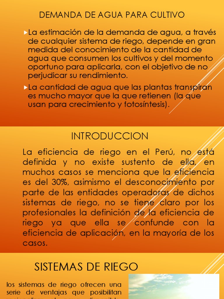 Demanda de Agua para Cultivo | PDF | Riego | Agua