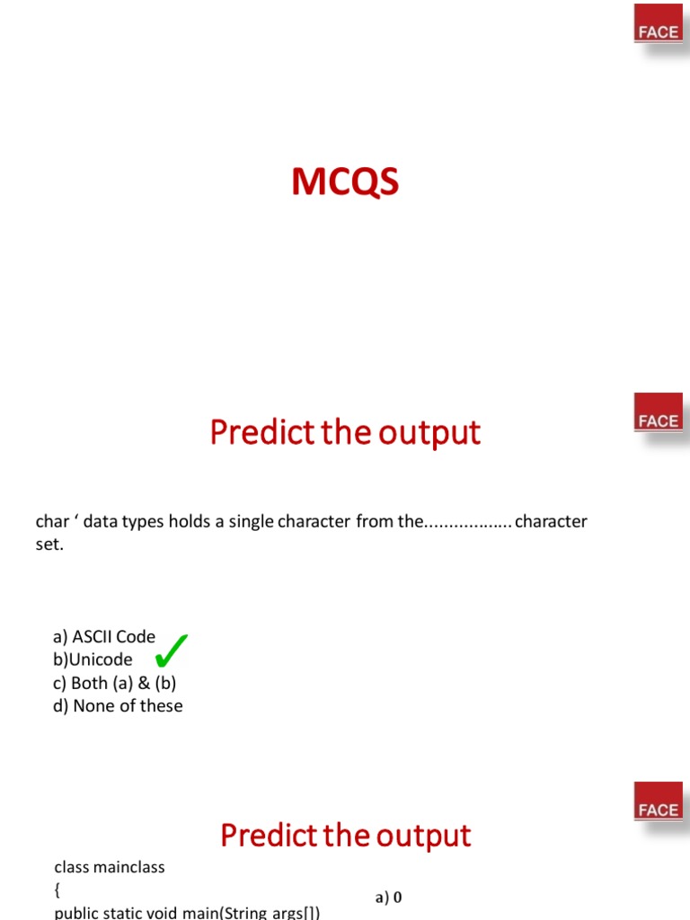 Java Output Prediction MCQs | PDF | Class (Computer Programming) | C ...