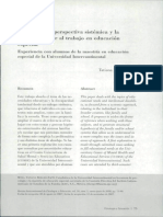 Aportes de La Perspectiva Sistémica y La Terapia Familiar Al Trabajo en Educacion Especial