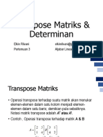 Transpose Matriks Determinan Adjoin and