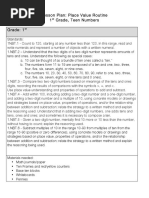 1.place Value Routine 1st Grade Lesson Plan PDF