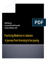 Lebanese Income Tax and Getting Licensed to Practice Medicine