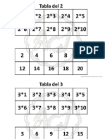 Juego de Memoria para Imprimir Tablas de Multiplicar PDF