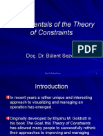 Fundamentals of The Theory of Constraints: Doç. Dr. Bülent Sezen