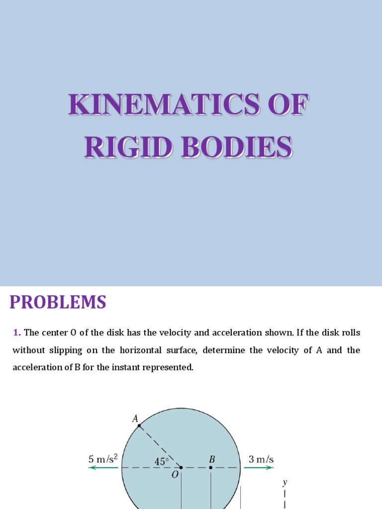 Kinematics of Rigid Bodies Analysis | PDF | Acceleration | Velocity