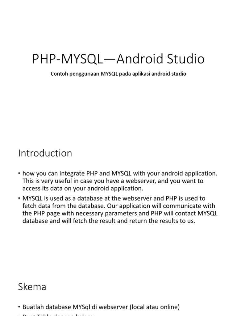 Integrate PHP-MySQL in Android Studio | PDF | Php | Android (Operating ...