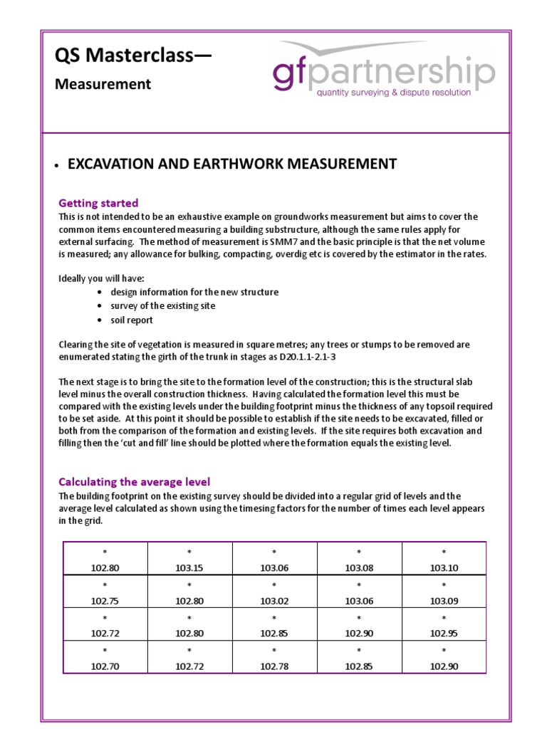Excavation and Earthworks Measurement | PDF | Deep Foundation ...