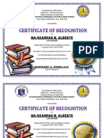 Academic Award Certificate