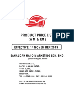 Malaysia Price List 201911