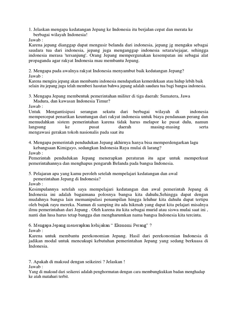 Soal Jawaban Sejarah