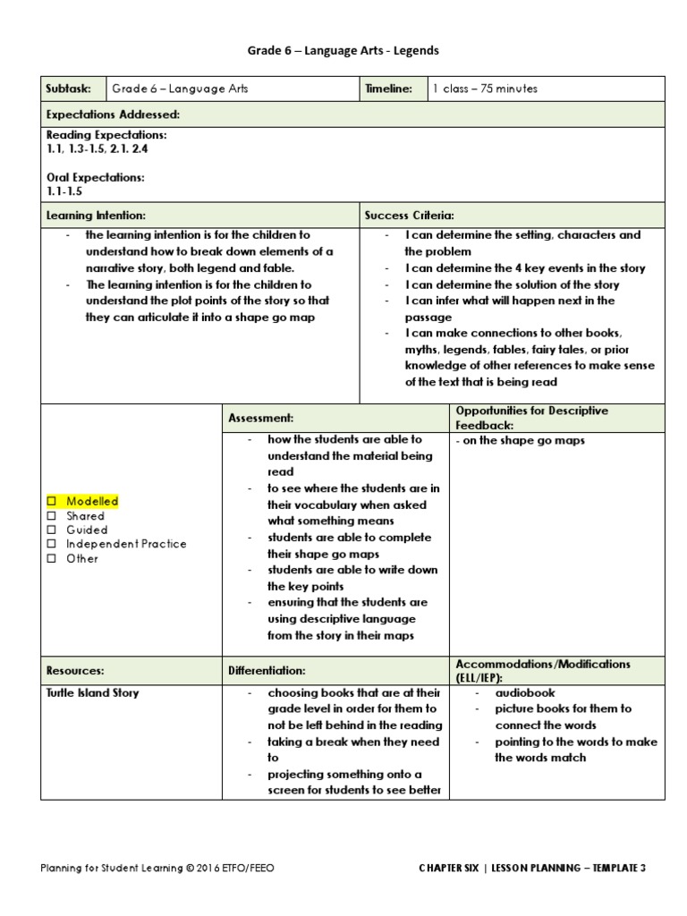 legends lesson plan | Legends | Lesson Plan