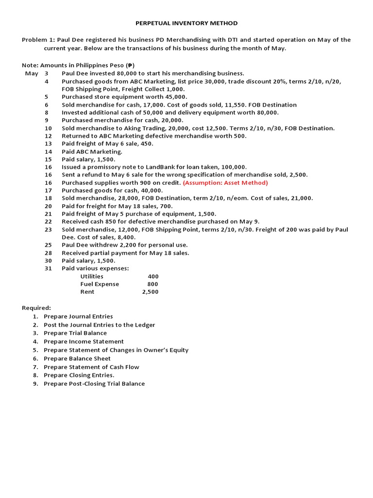 Perpetual Inventory Method PDF | PDF | Debits And Credits | Expense