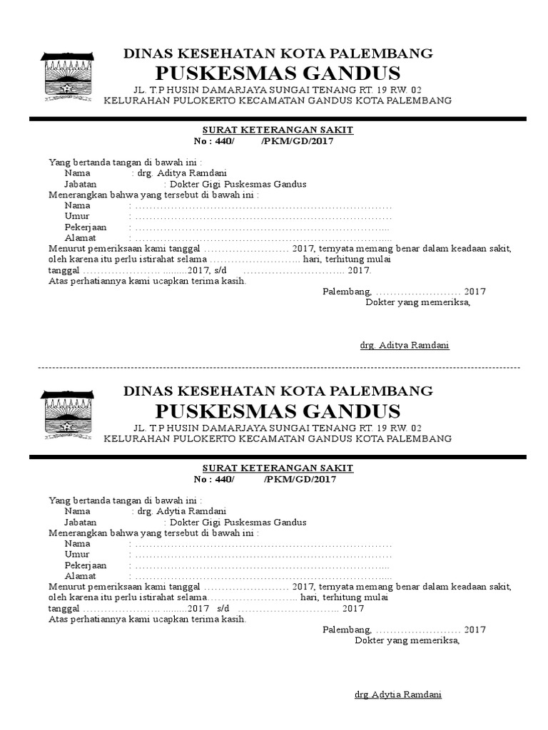 Surat Keterangan Sakit