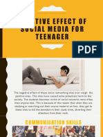 Negative Effect of Social Media For Teenager