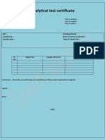 Analytical Test Certificate